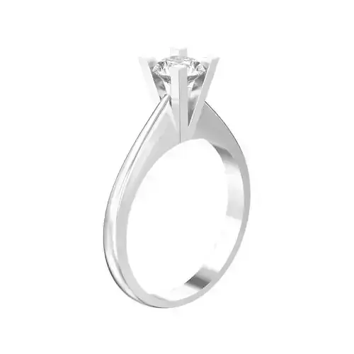 Simple classic engagement solitaire diamond ring 