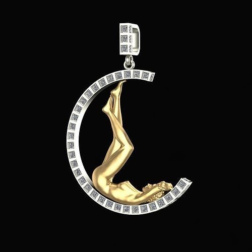 Pendant moon dreams 3D print model