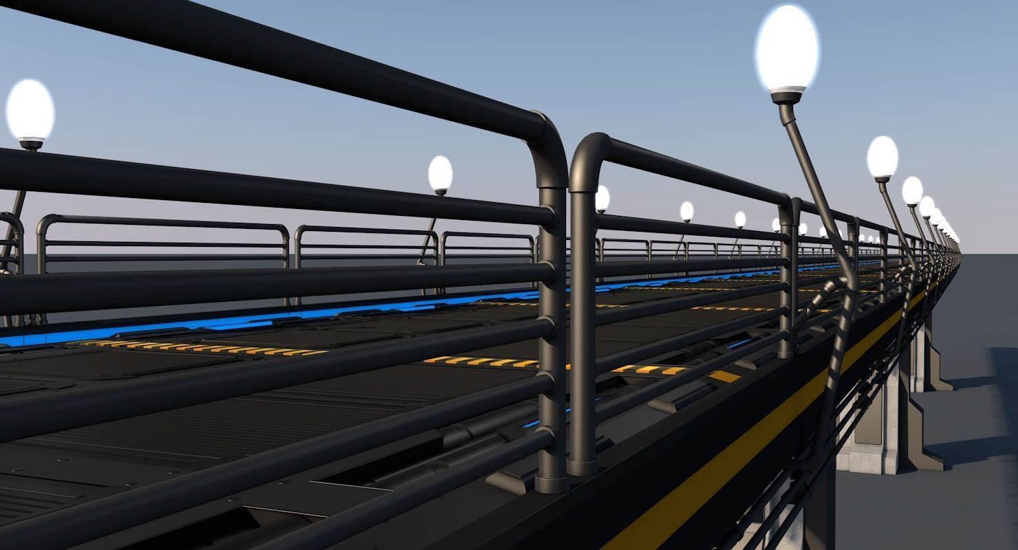 Sci Fi Bridge 3D model_4
