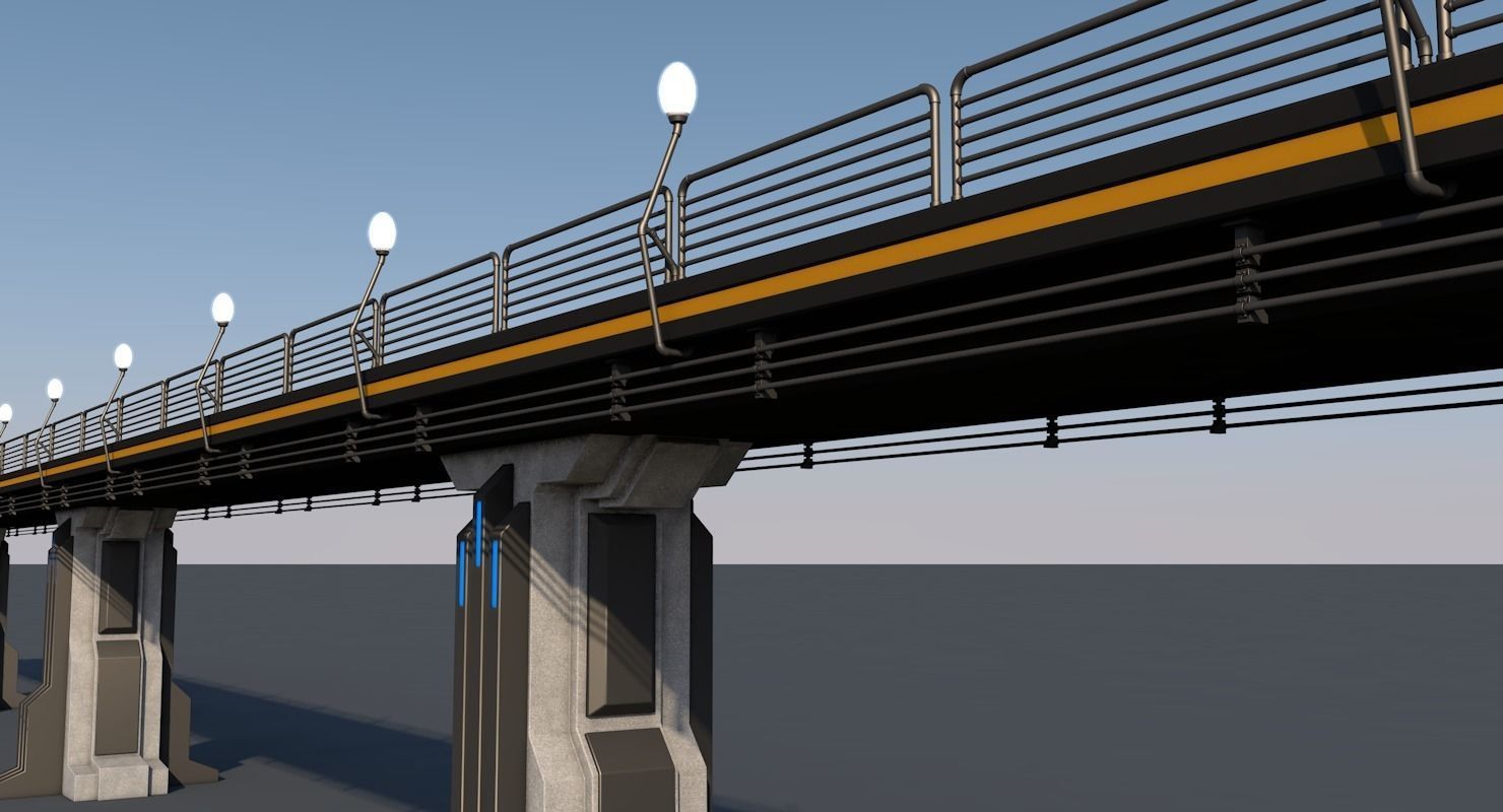 Sci Fi Bridge 3D model_2