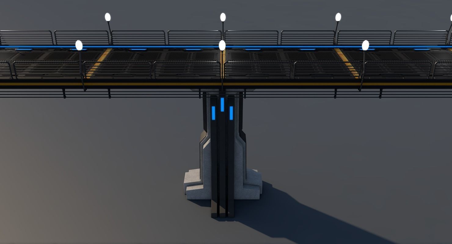 Sci Fi Bridge 3D model_7