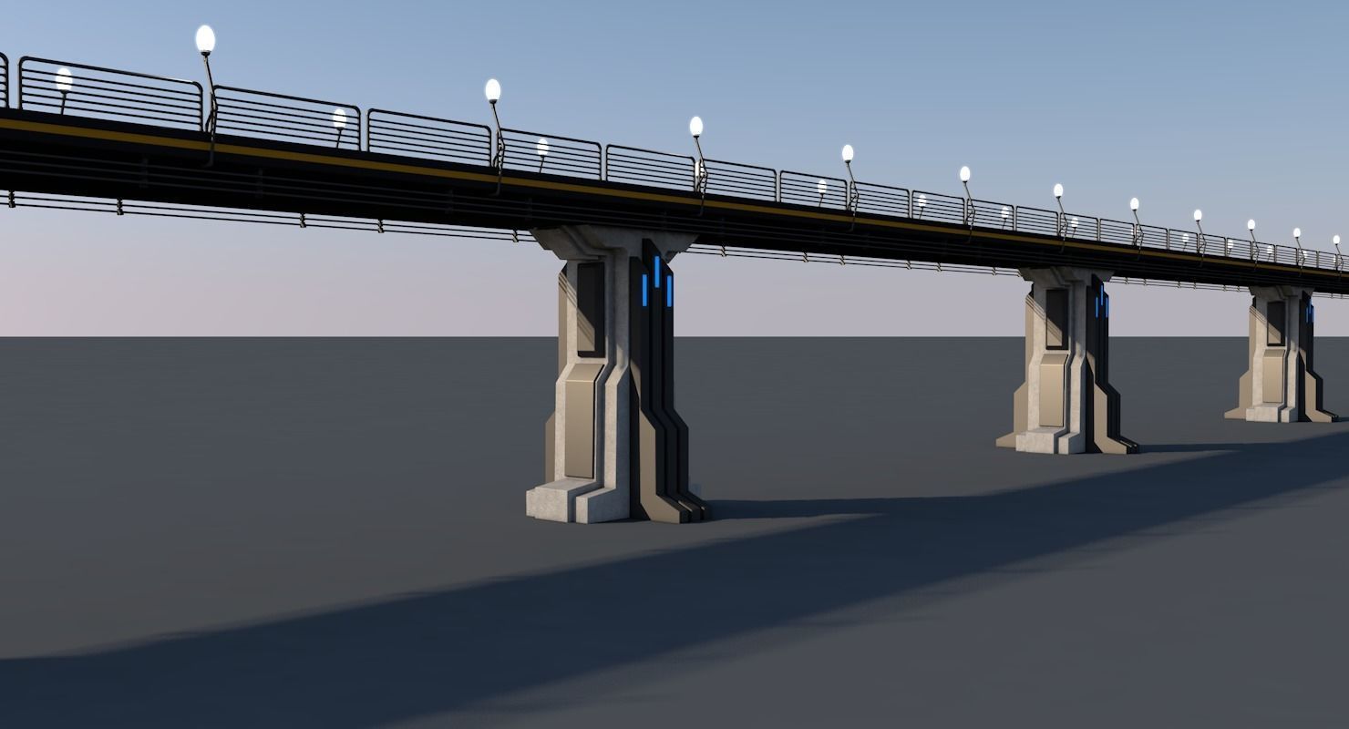 Sci Fi Bridge 3D model_1