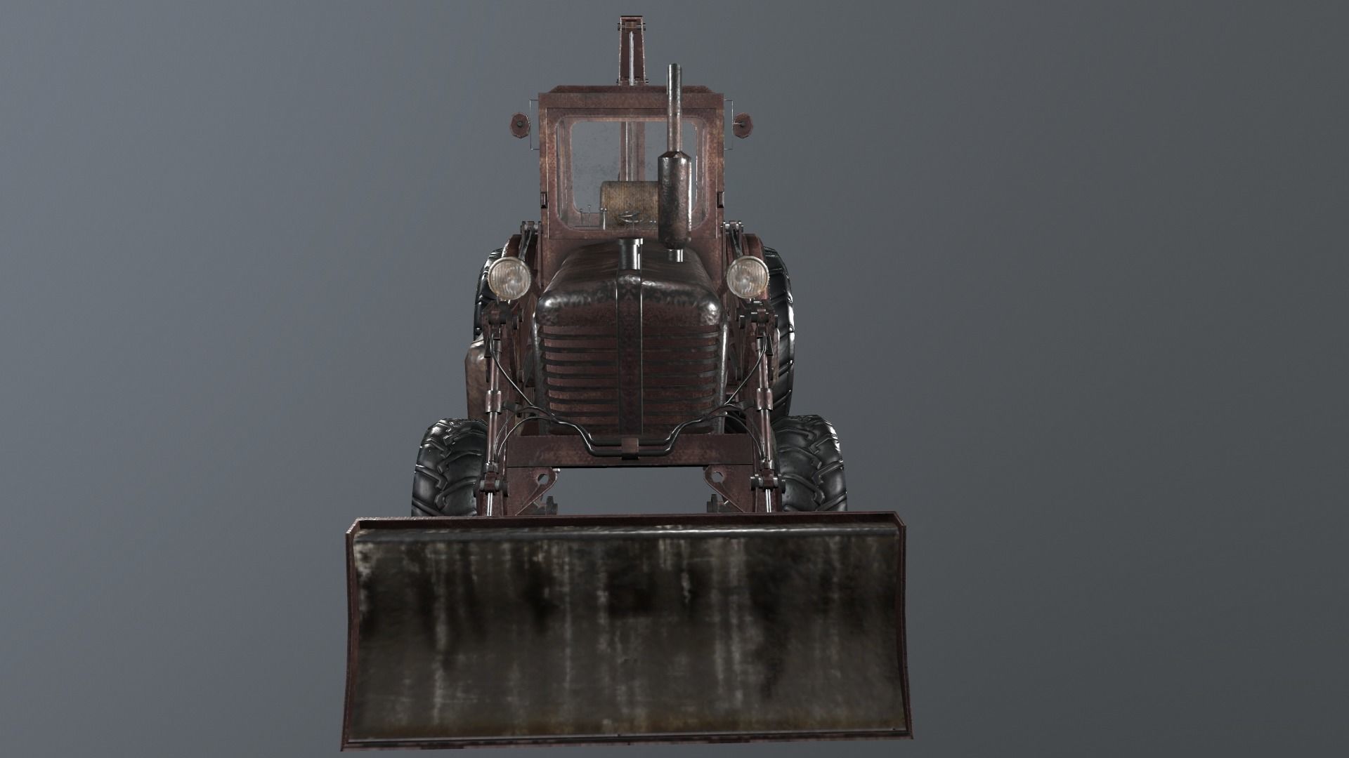 Tractor excavator model Low-poly 3D model_7