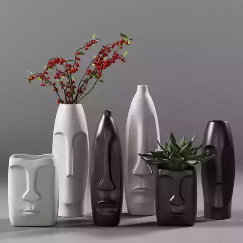Pinkiemold face vases
