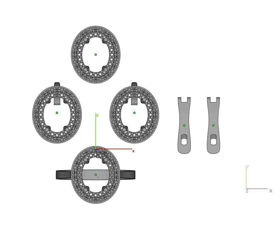 Oval Gold Silver Set 3D print model_9