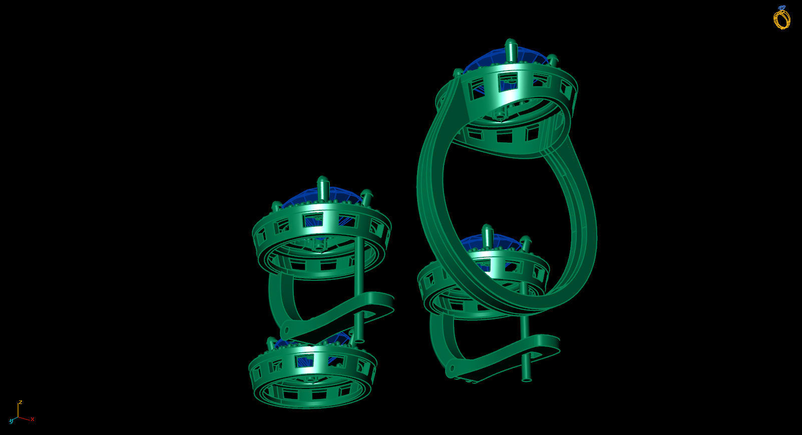 Oval Gold Silver Set 3D print model_10