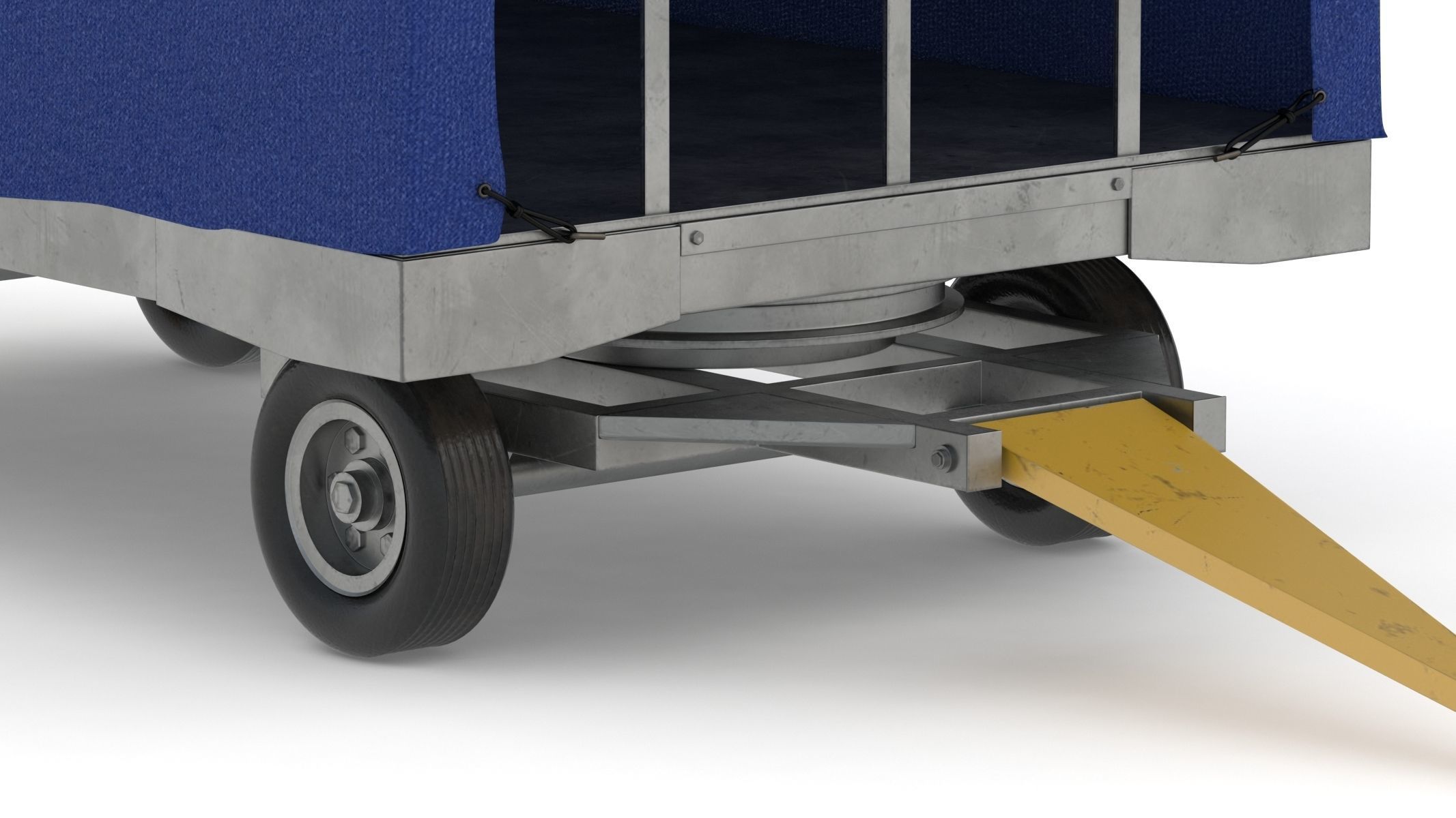 Covered Airport Luggage Trailer 3D model_11
