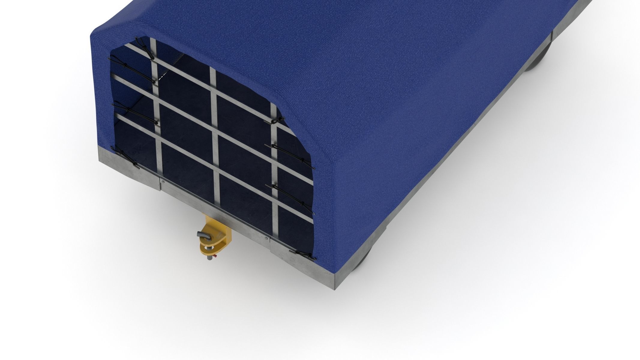 Covered Airport Luggage Trailer 3D model_10