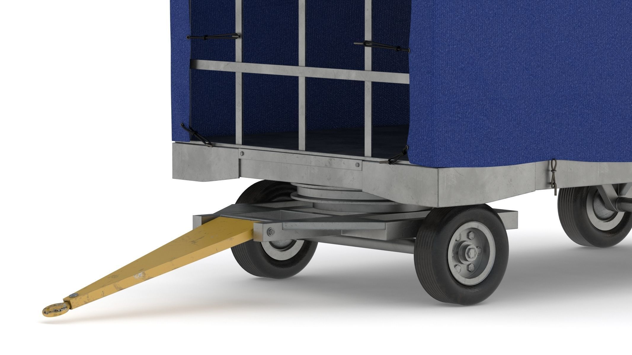 Covered Airport Luggage Trailer 3D model_5