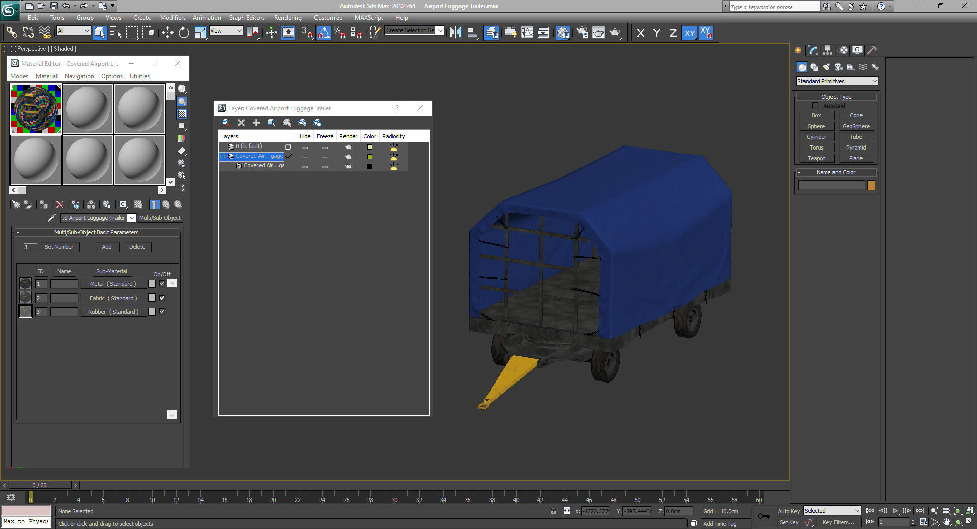 Covered Airport Luggage Trailer 3D model_25