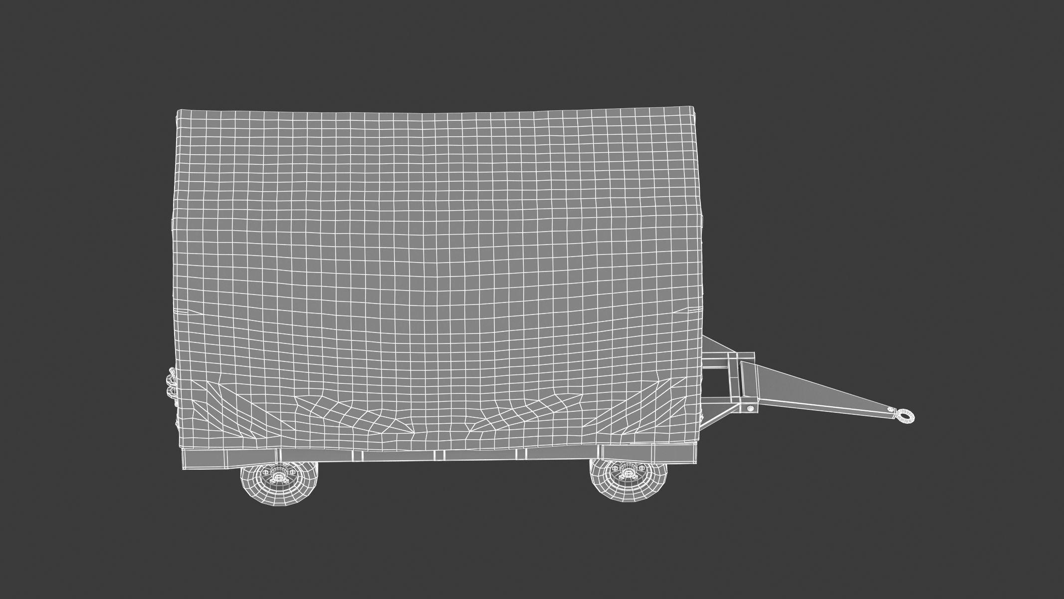 Covered Airport Luggage Trailer 3D model_20