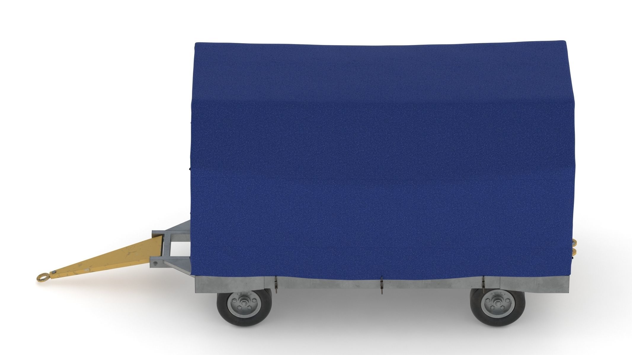 Covered Airport Luggage Trailer 3D model_7