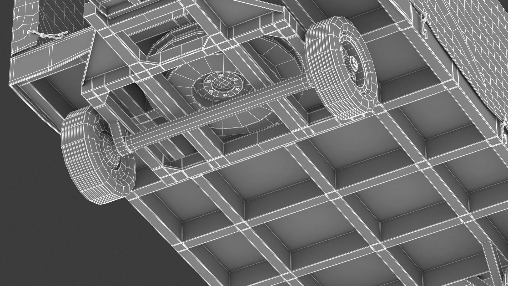 Covered Airport Luggage Trailer 3D model_18