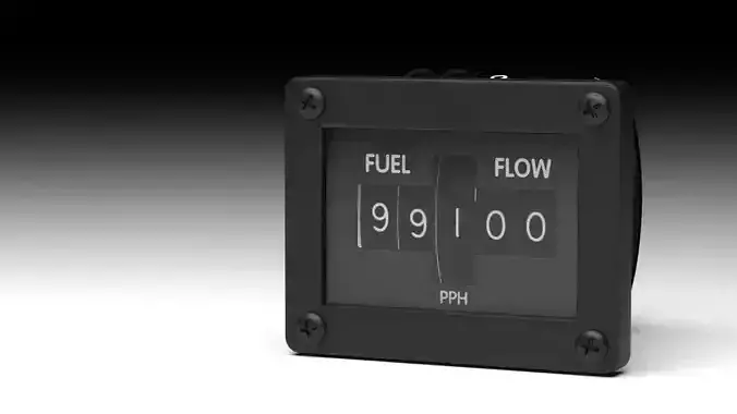 F16 Fuel Flow Indicator 3D model