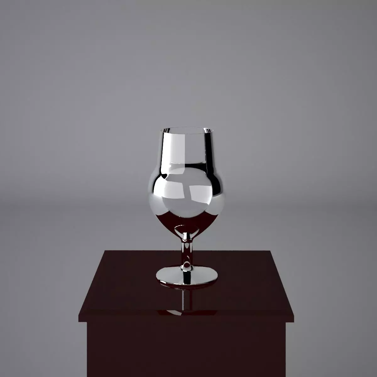 Cup wine glass on table 3D model_0