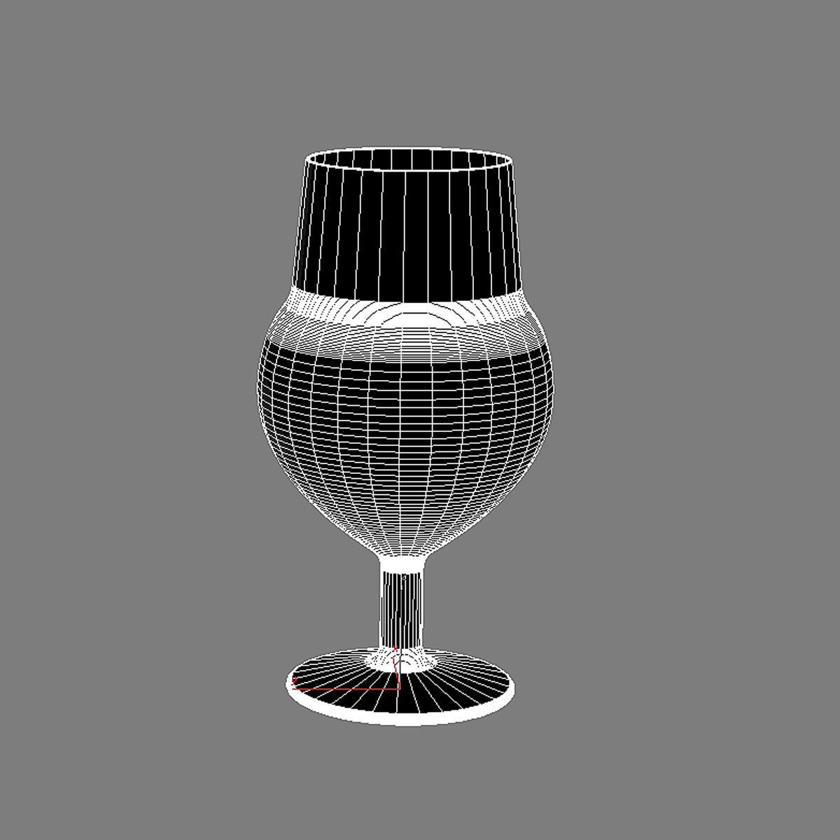 Cup wine glass on table 3D model_2
