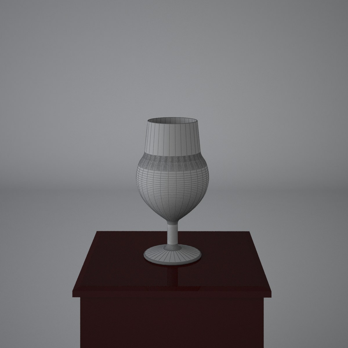 Cup wine glass on table 3D model_1