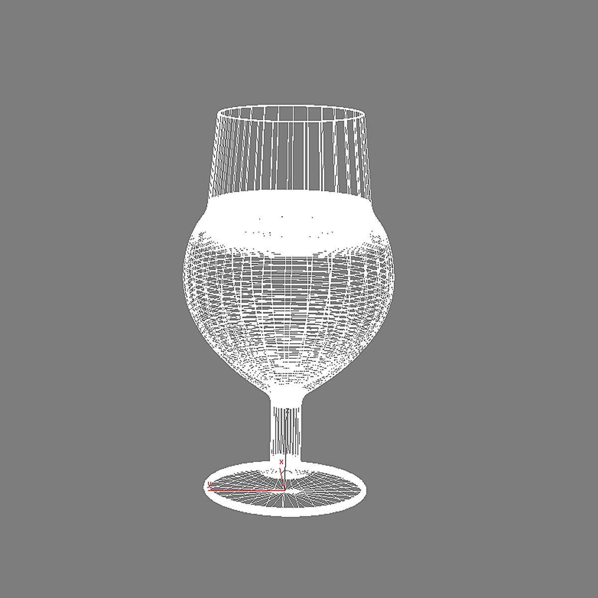 Cup wine glass on table 3D model_3