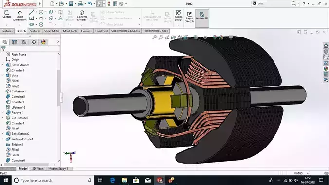 Simple DC motor rotor part