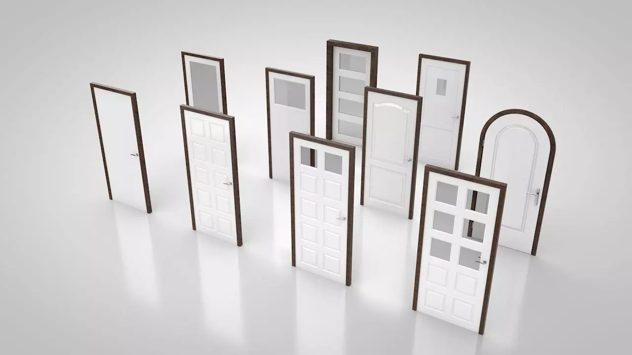 Door collection no1 Low-poly 3D model_0