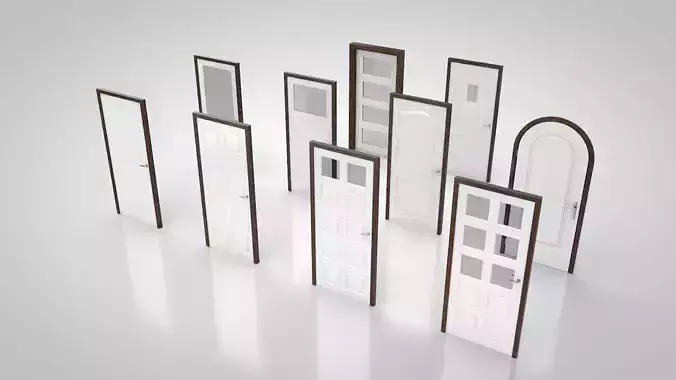 Door collection no1 Low-poly 3D model