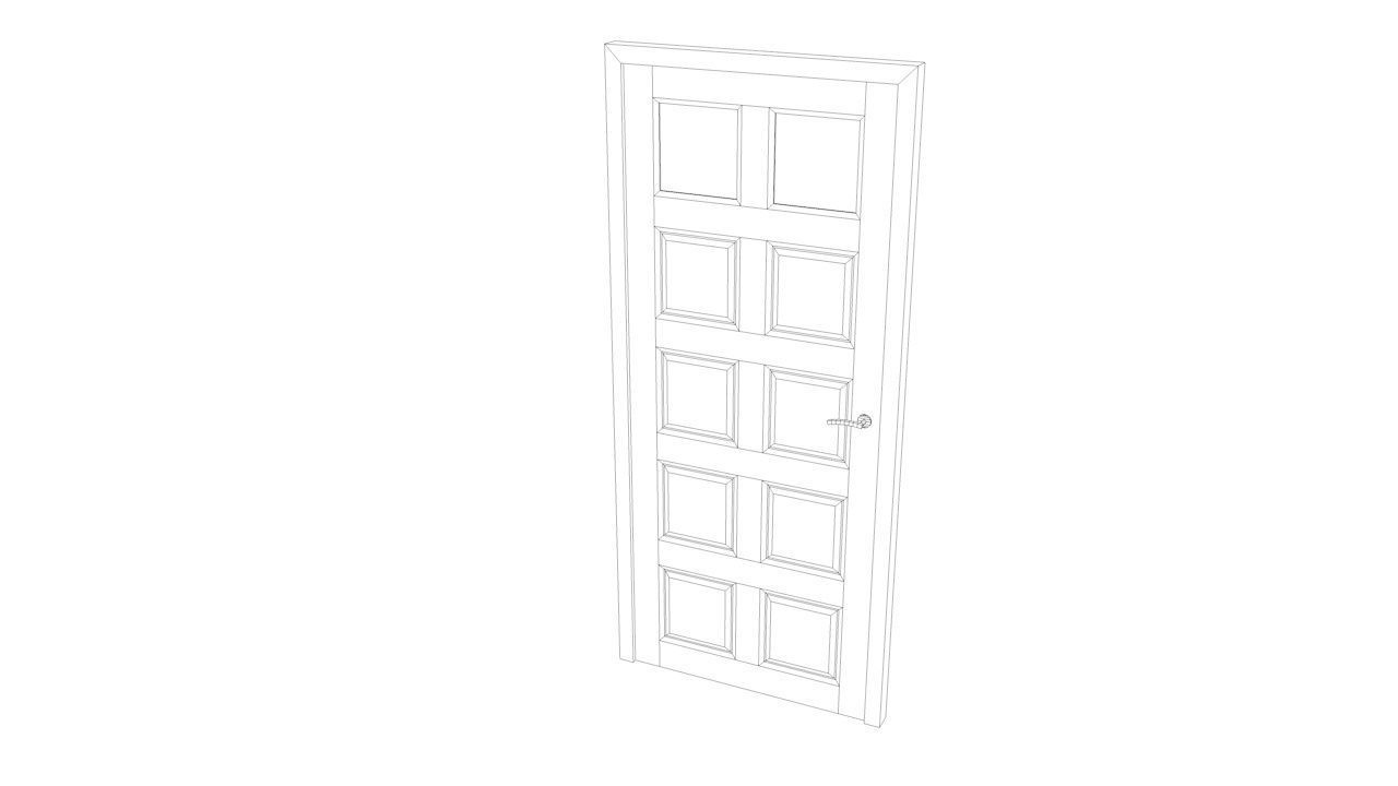 Door collection no1 Low-poly 3D model_9