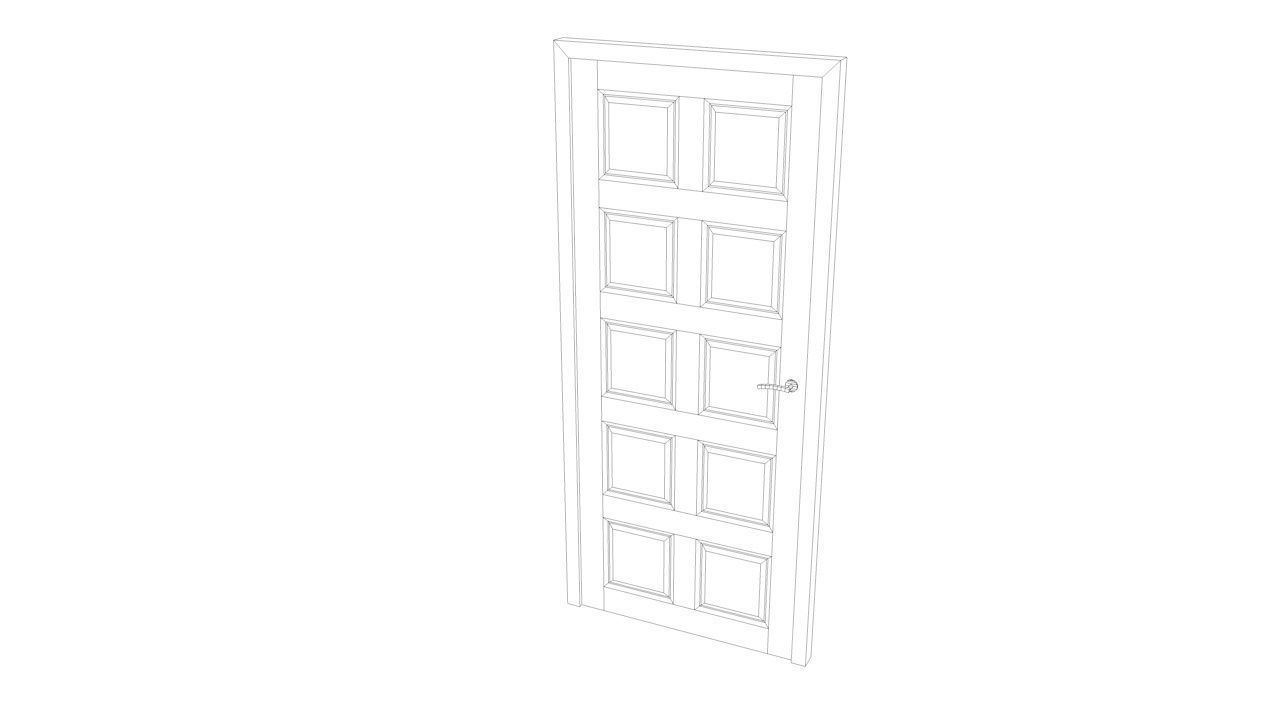 Door collection no1 Low-poly 3D model_6