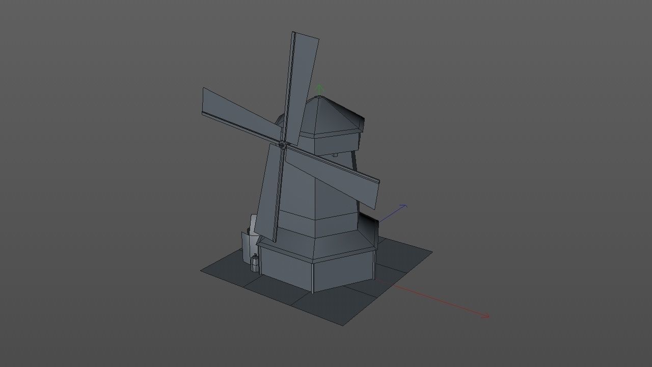 Low Poly Mill 3D Model windmill Low-poly 3D model_5