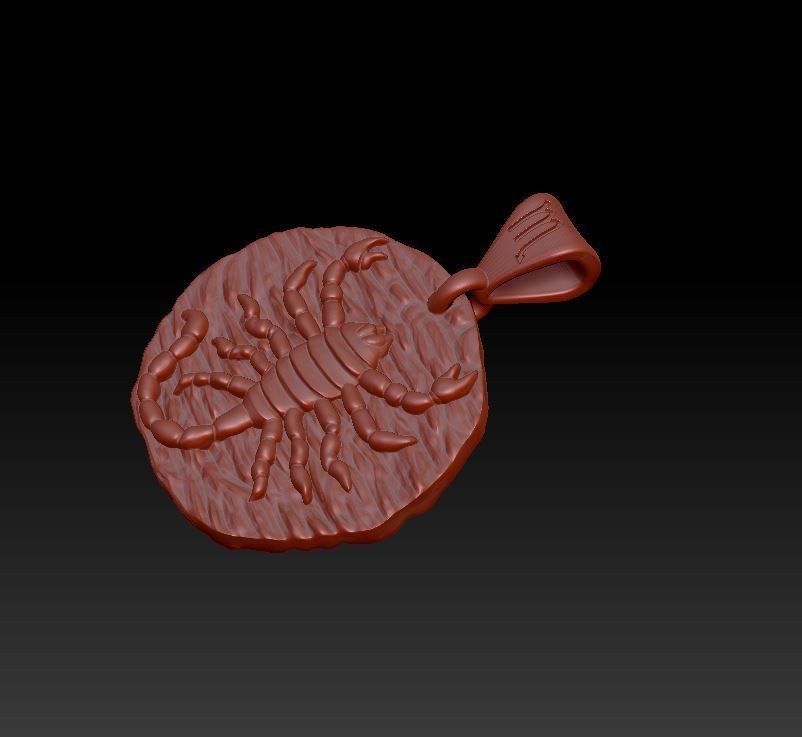 Horoscope Scorpio pendant 3D print model_3