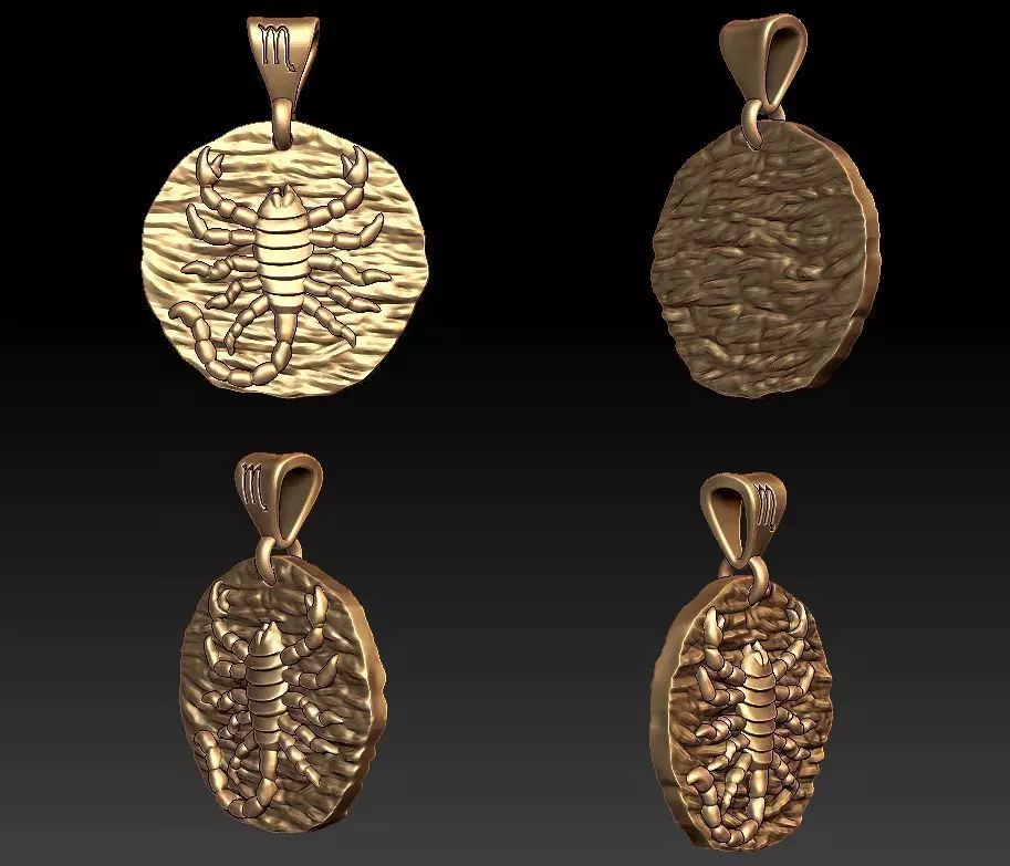 Horoscope Scorpio pendant 3D print model_0