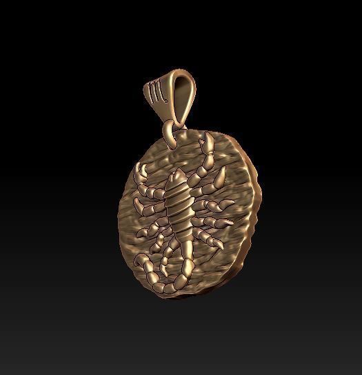 Horoscope Scorpio pendant 3D print model_1