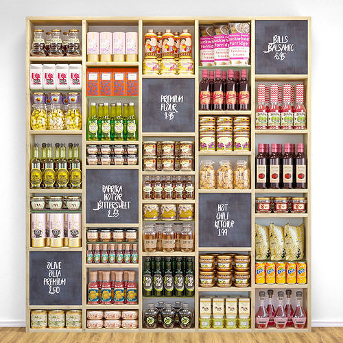 StoreShelf food store with shelves 3D model