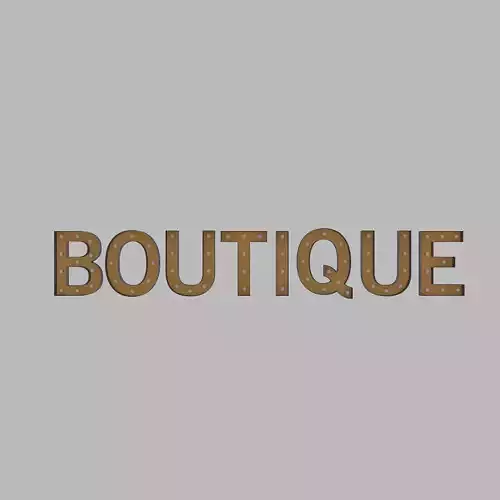 Boutuque Sign With Bulb