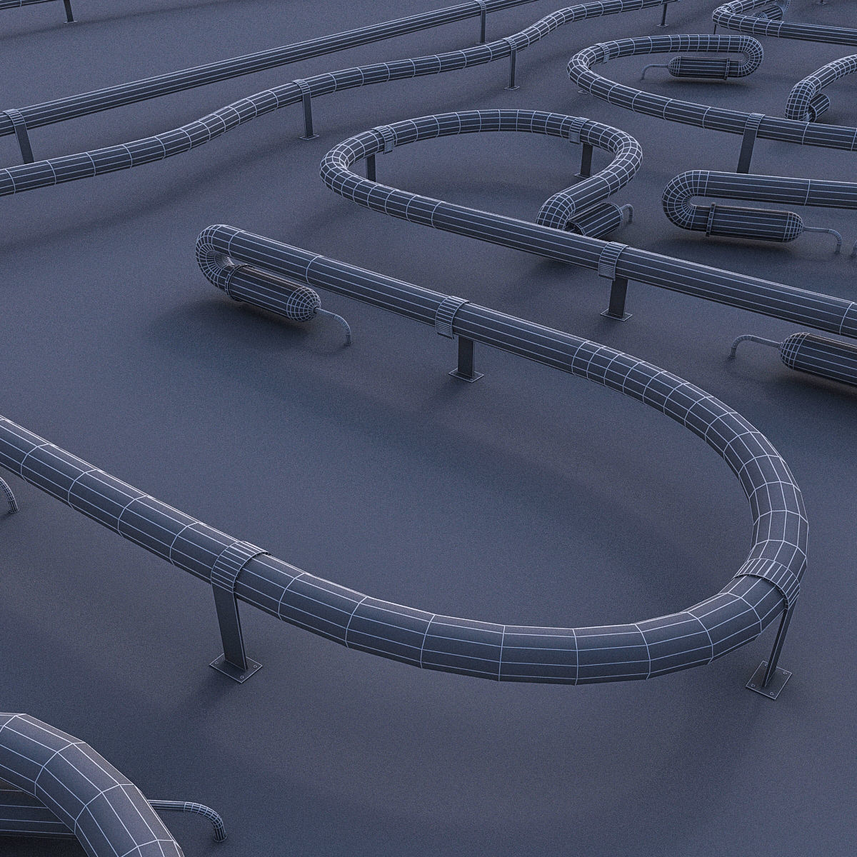 Burgers Neon Sign Low-poly 3D model_8