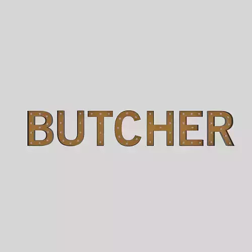 Butcher Sign With Bulb