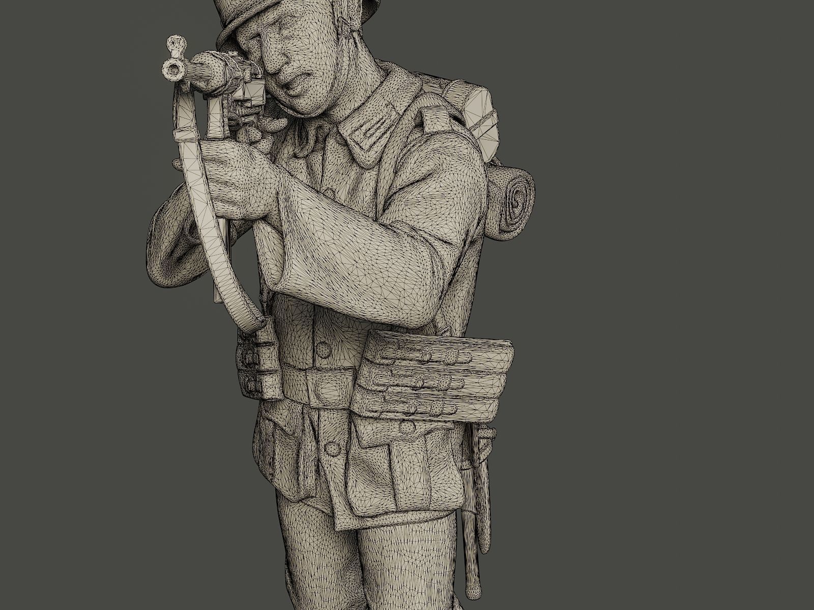 German soldier ww2 Shoot Stand G2 3D print model_11