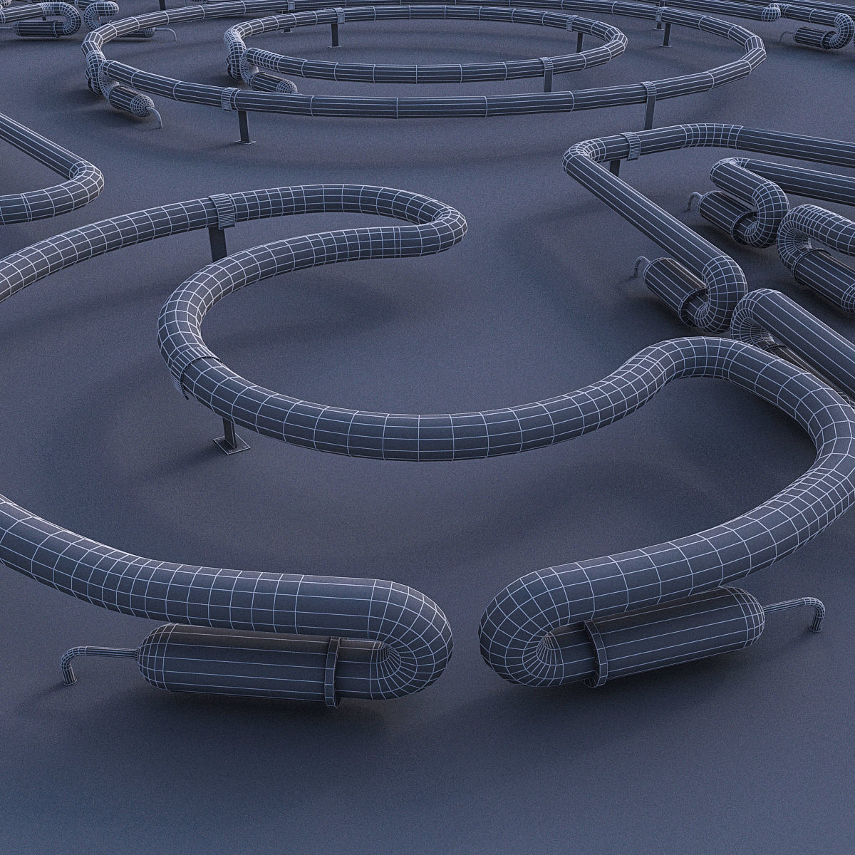 Cafe And Food Neon Sign Low-poly 3D model_5