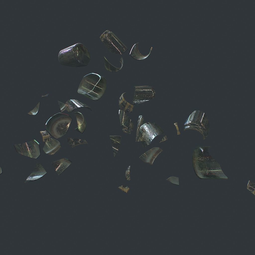 Jar fractured Low-poly 3D model_4