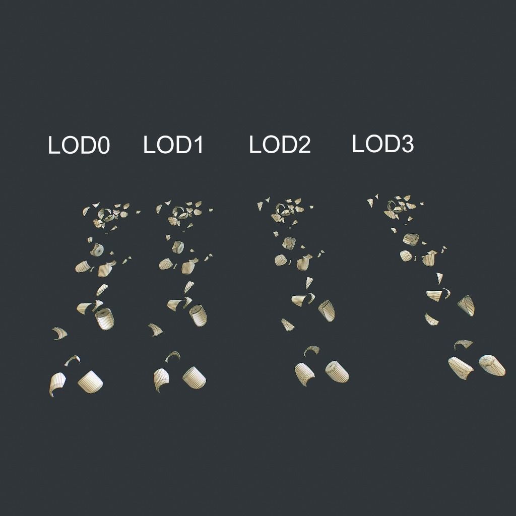 Jar fractured Low-poly 3D model_17