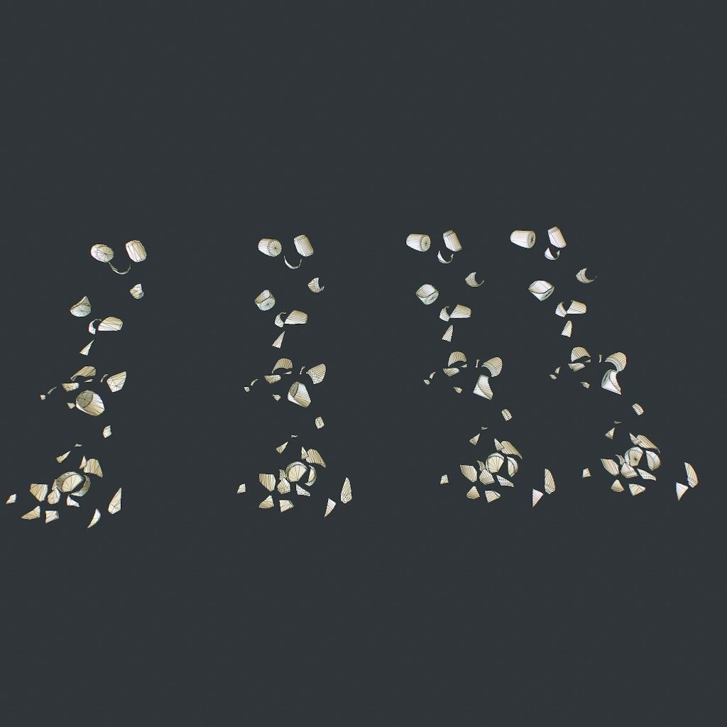 Jar fractured Low-poly 3D model_16