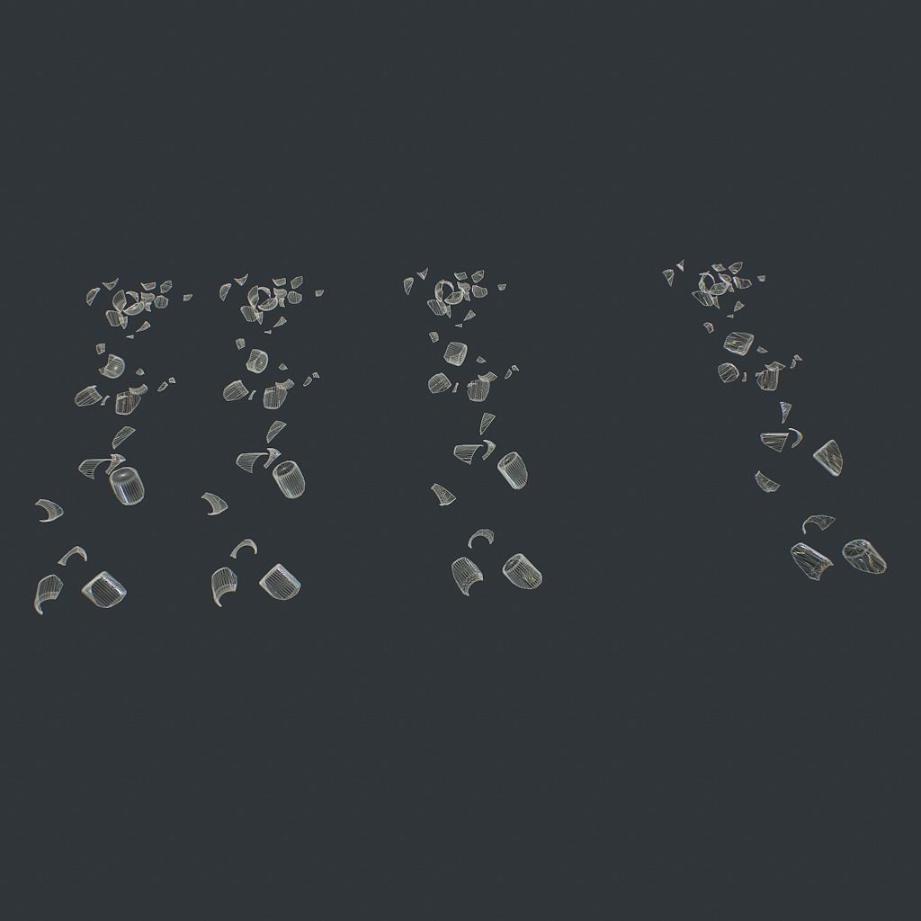 Jar fractured Low-poly 3D model_13