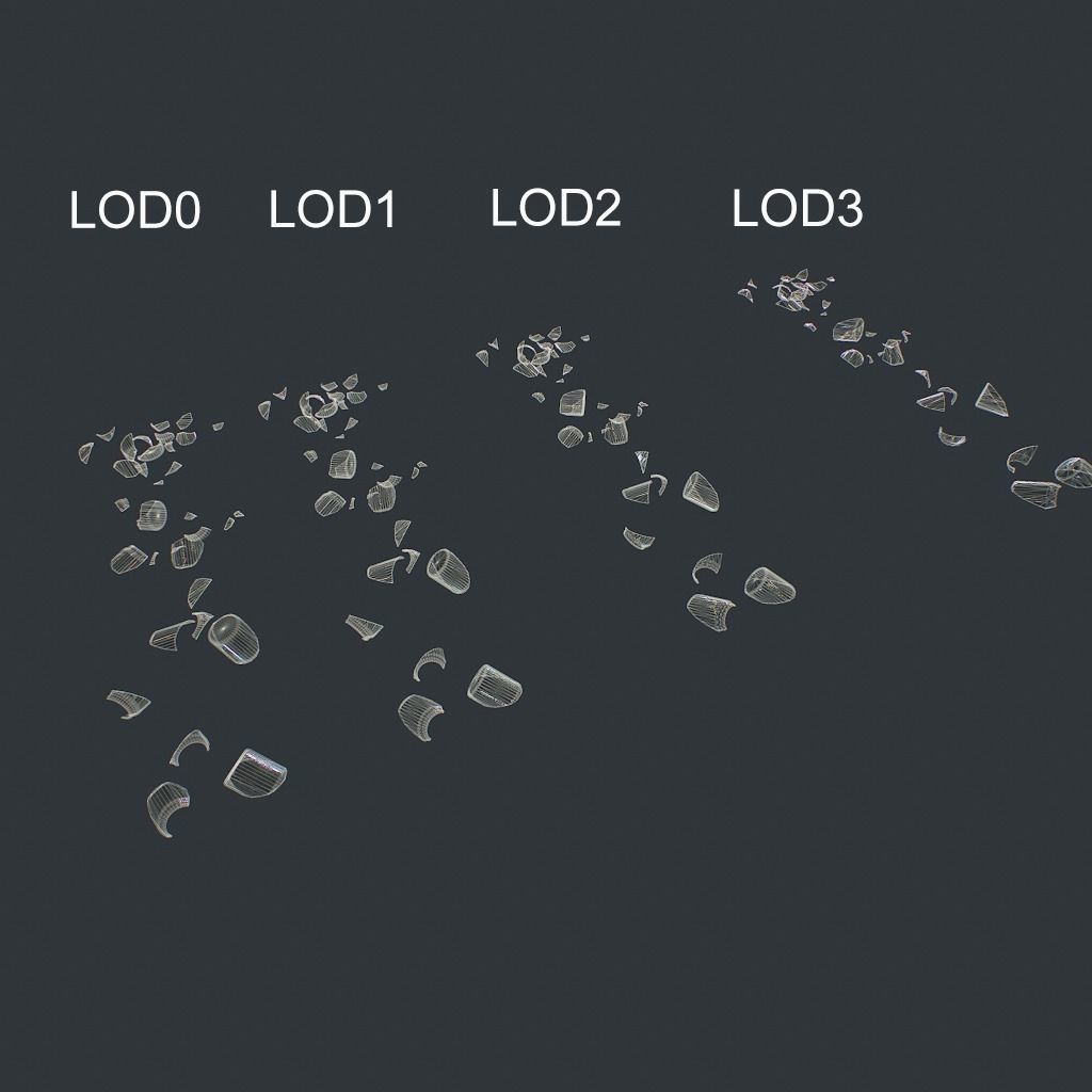 Jar fractured Low-poly 3D model_12