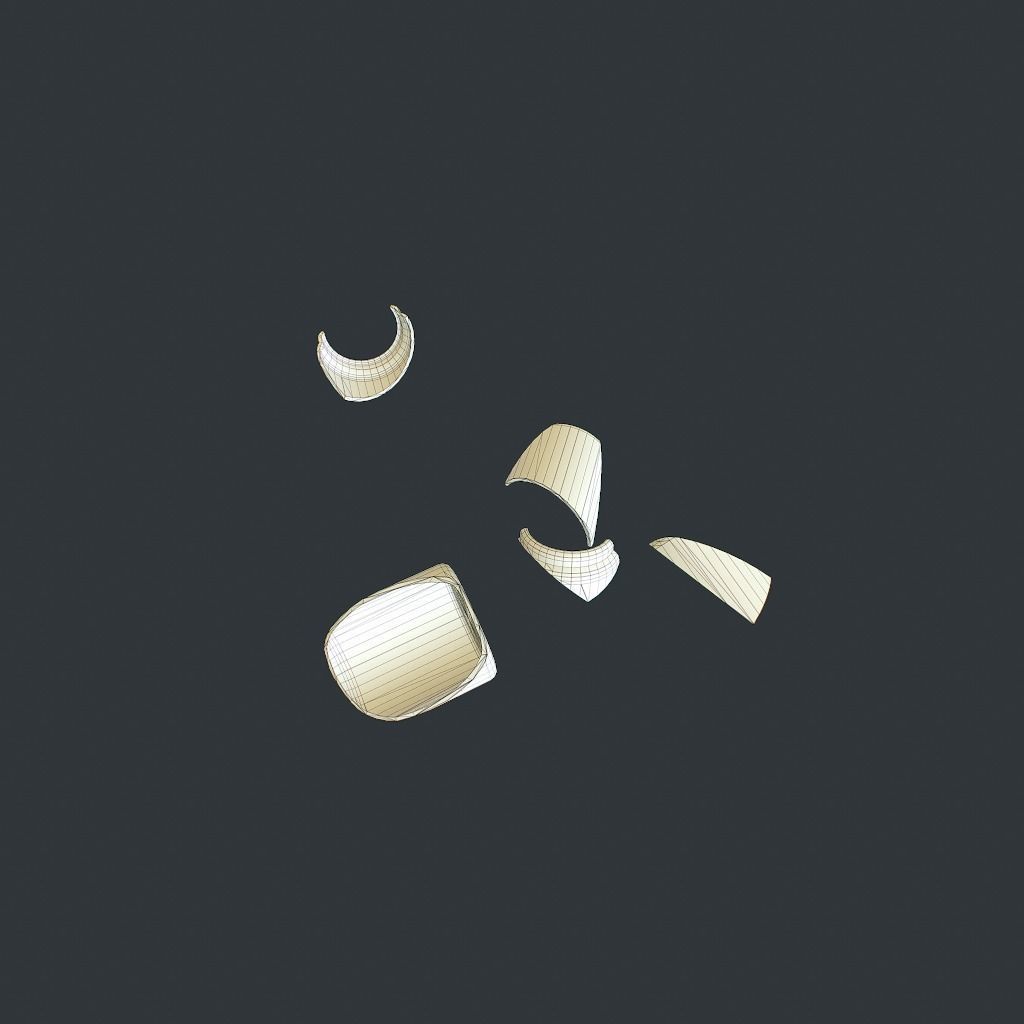 Jar fractured Low-poly 3D model_20