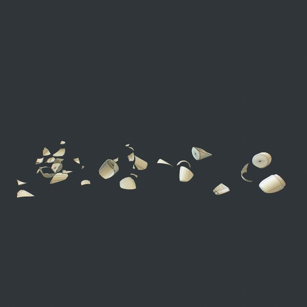 Jar fractured Low-poly 3D model_14