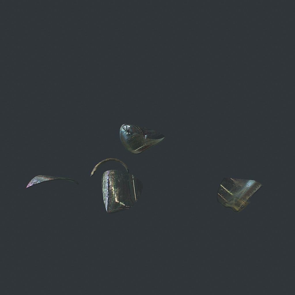 Jar fractured Low-poly 3D model_9