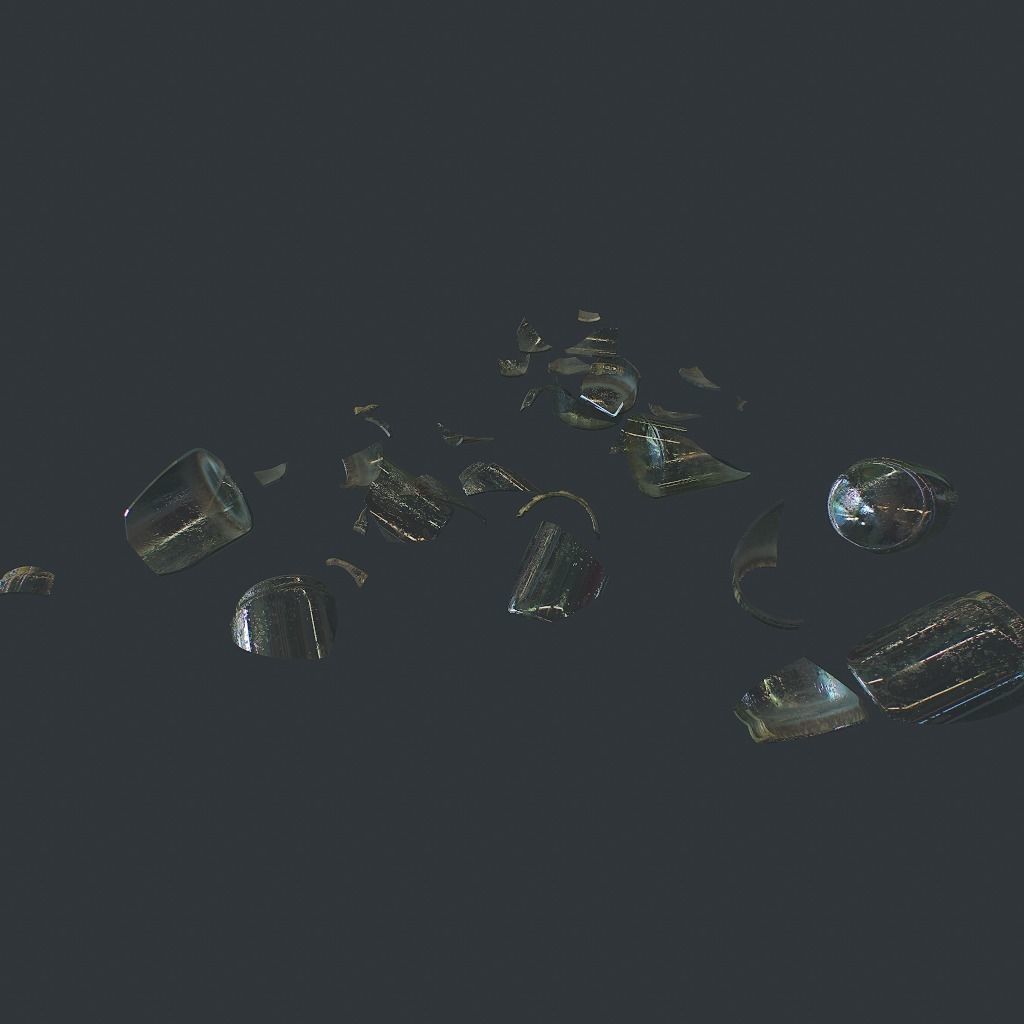 Jar fractured Low-poly 3D model_2