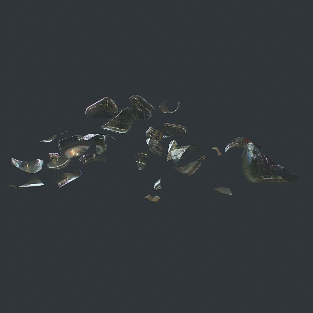 Jar fractured Low-poly 3D model_3