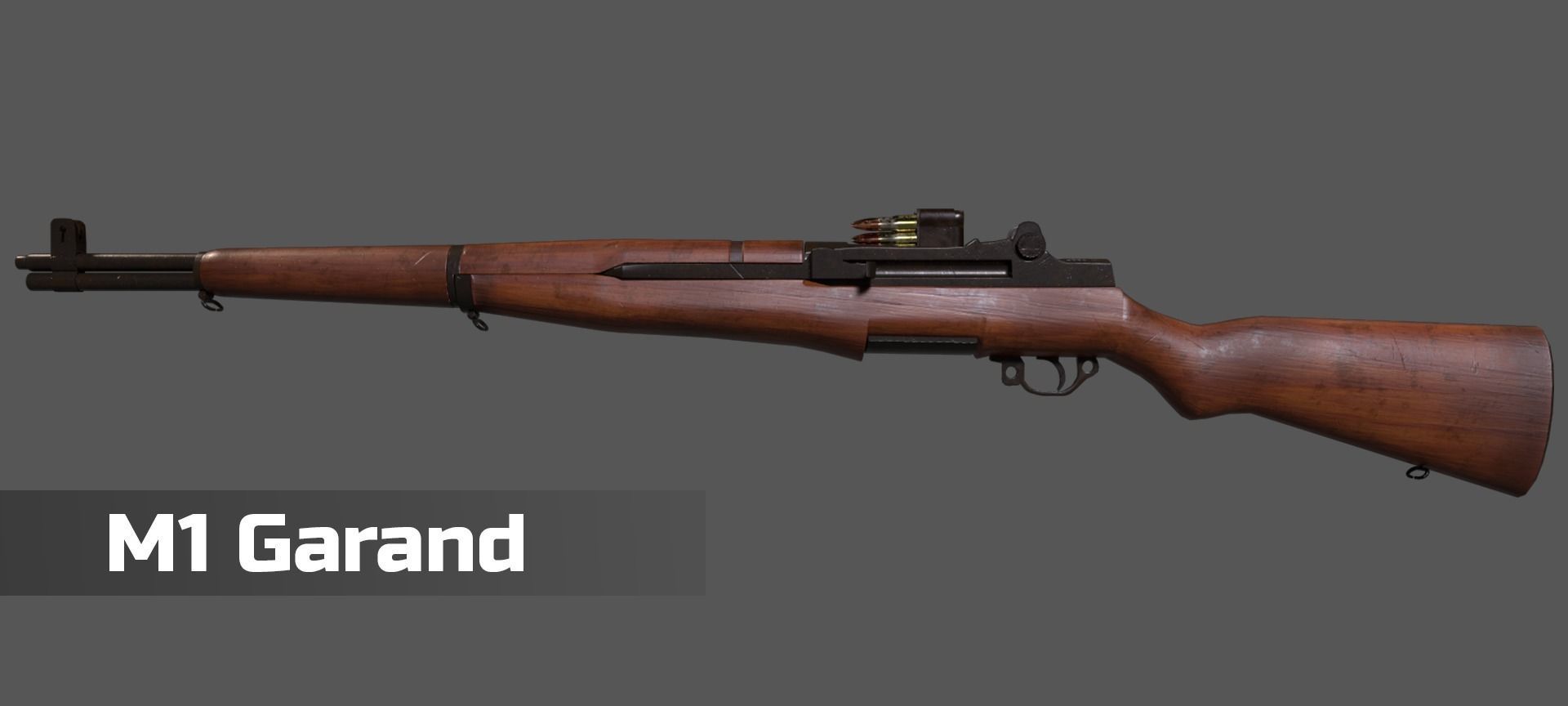 M1 Garand and Magazine Game Ready Assets Low-poly 3D model_3
