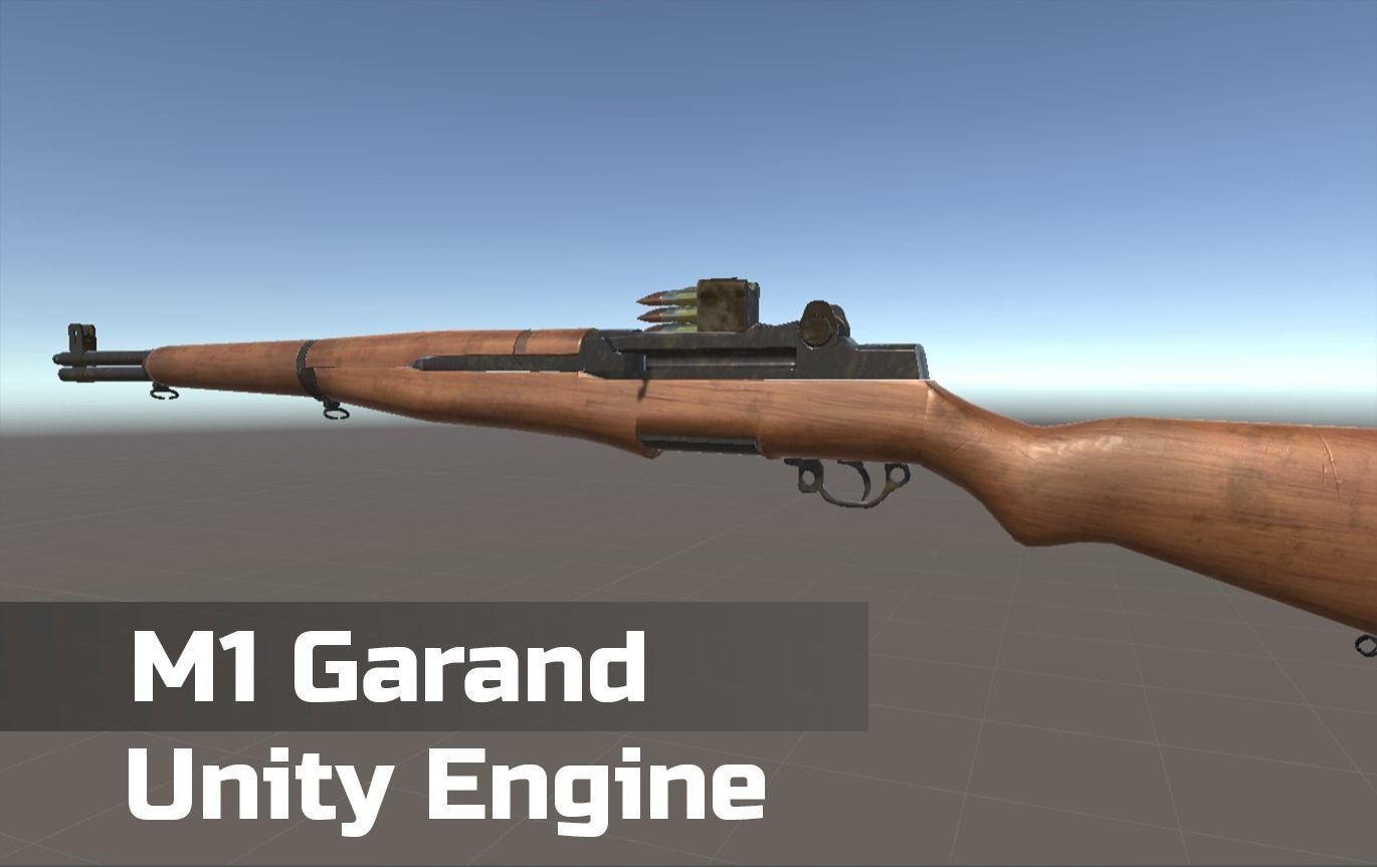 M1 Garand and Magazine Game Ready Assets Low-poly 3D model_8