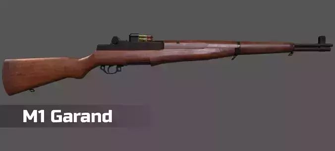 M1 Garand and Magazine Game Ready Assets Low-poly 3D model
